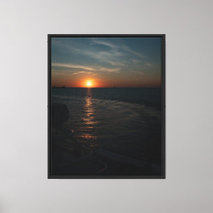 Lake Erie Beautiful Sunset Stretched Canvas Print
