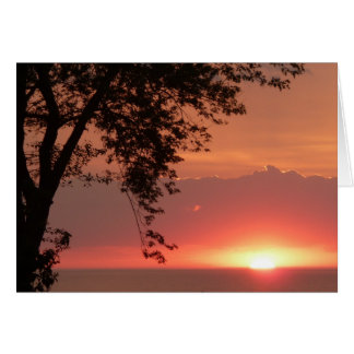 Lake Erie Brilliant Orange Sunset Cards