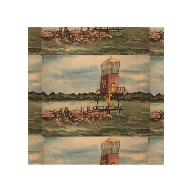 Lake Erie Causeway in Sandusky, Ohio Wood Wall Art (Front)