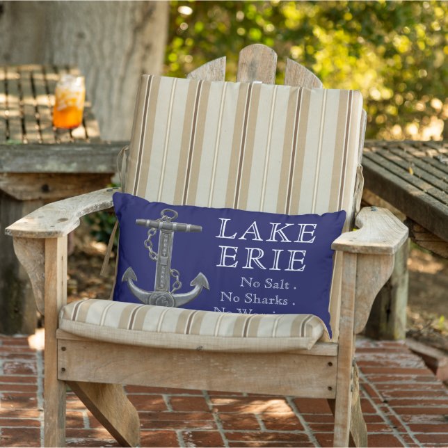 Lake Erie distressed nautical pirate anchor  Lumbar Pillow (Chair)