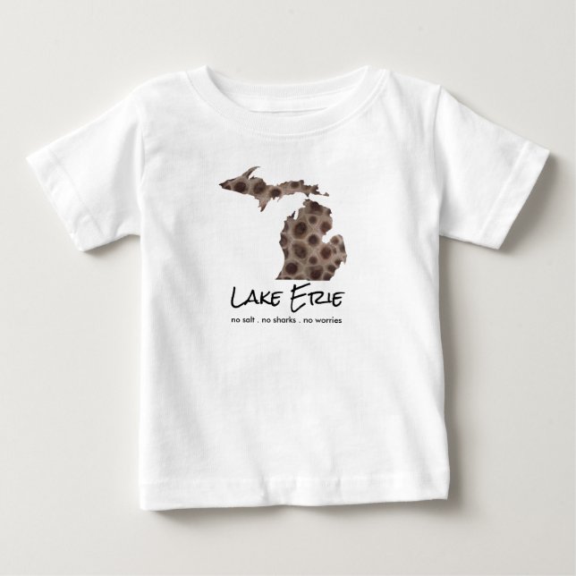 Lake Erie  - humor - Petoskey stone design Baby T-Shirt (Front)