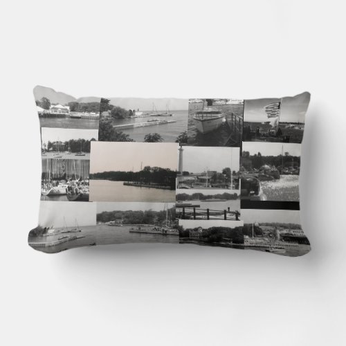 Lake Erie Island Boat photos Lumbar Pillow