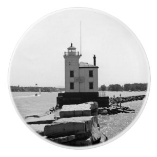 Lake Erie Lighthouse Ceramic Knob