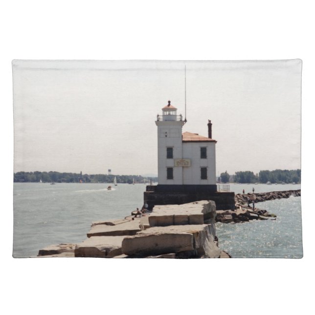 Lake Erie Lighthouse Cloth Placemat (Front)