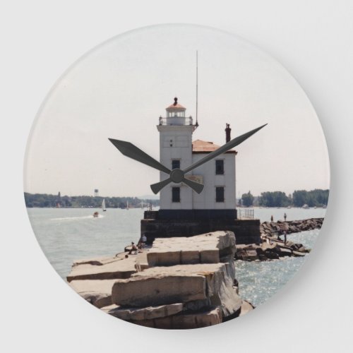 Lake Erie Lighthouse Large Clock