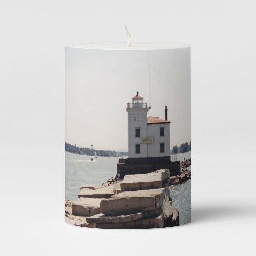 Lake Erie Lighthouse Pillar Candle