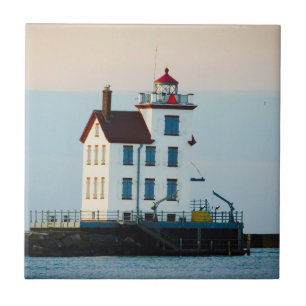 Lake Erie Lighthouse Portrait Ceramic Tile