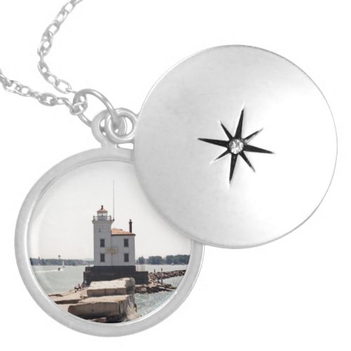 Lake Erie Lighthouse Silver Plated Necklace