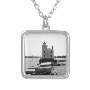 Lake Erie Lighthouse Silver Plated Necklace