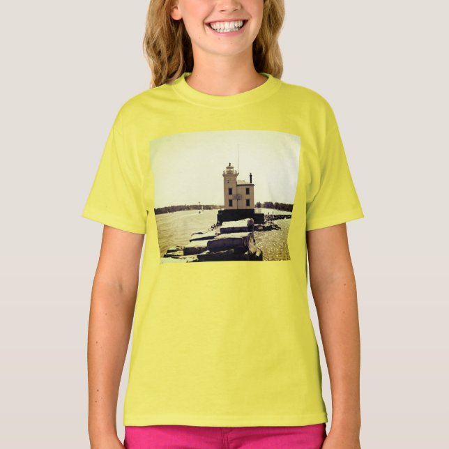 Lake Erie Lighthouse  T-Shirt (Front)