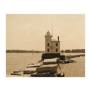 Lake Erie Lighthouse Wood Wall Decor