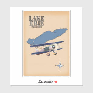 Lake Erie North America map Sticker