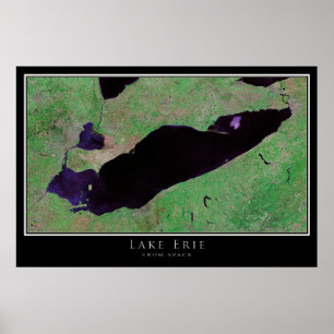 Lake Erie Satellite Poster Map
