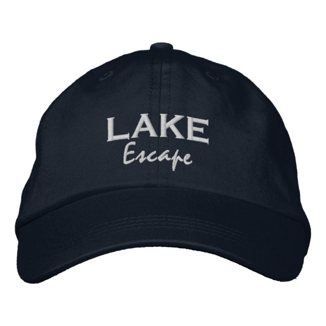 Lake escape lake life vacation vibe embroidered baseball cap (Front)