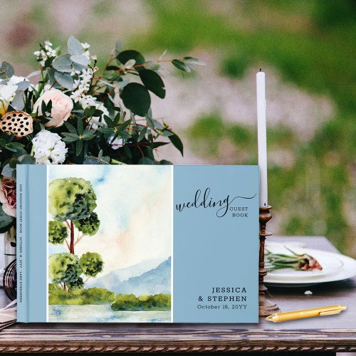 Lake Evergreen Watercolor Destination Wedding  Guest Book