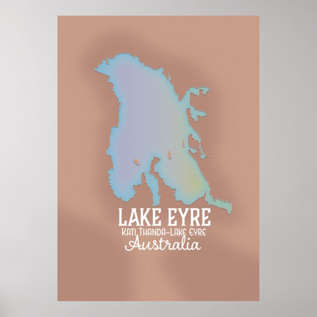 Lake Eyre Australia map poster (Front)