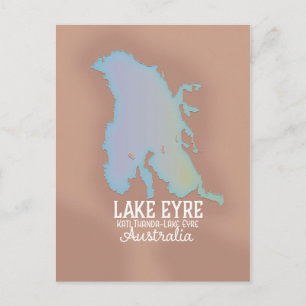 Lake Eyre Australia map poster Postcard