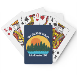 Lake Family Reunion Cool Sunset Personalized Poker Cards