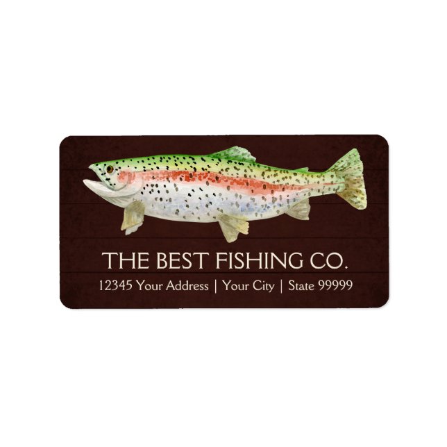 Lake Fishing Business Charter Boat Guide Rustic Label (Front)