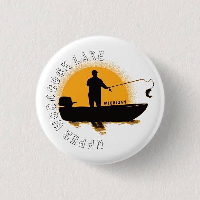  Lake Fishing Michigan Button (Front)