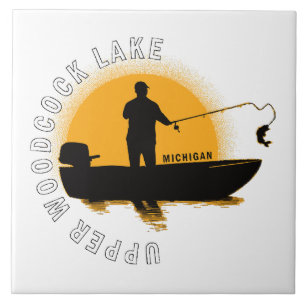 Lake Fishing Michigan Ceramic Tile