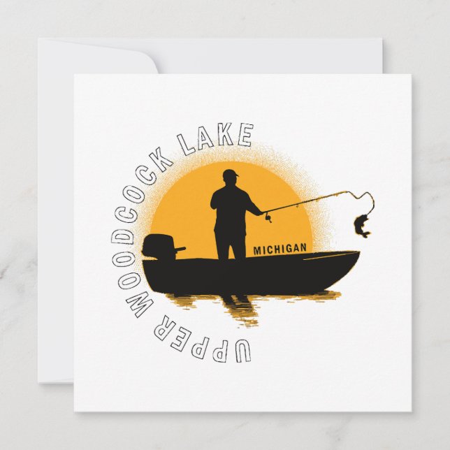  Lake Fishing Michigan Invitation (Front)