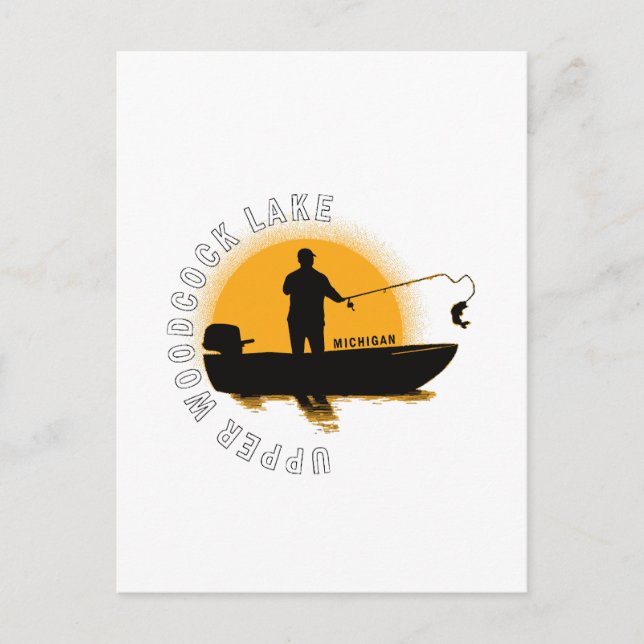  Lake Fishing Michigan Postcard (Front)