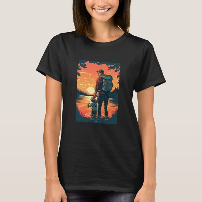 Lake Fishing Trip Father And Child Lake Adventure T-Shirt (Front)