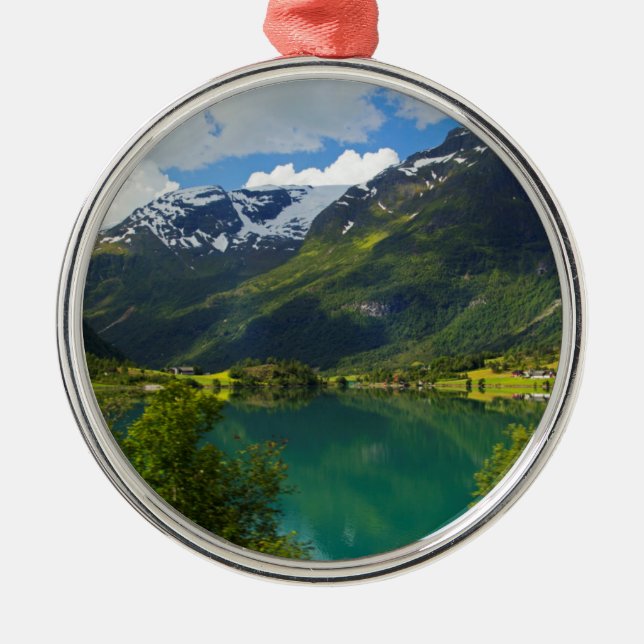 Lake Floen scenic, Norway Metal Ornament (Front)