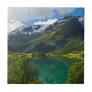 Lake Floen scenic, Norway Tile