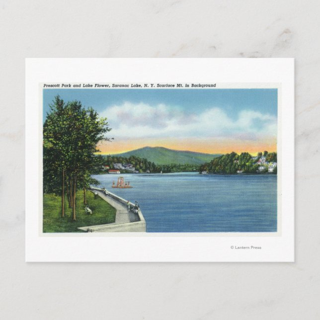 Lake Flower, Scarface Mt in Distance Postcard (Front)