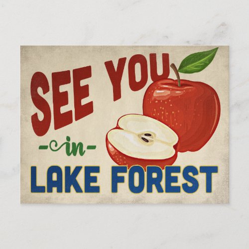 Lake Forest California Apple _ Vintage Travel Postcard