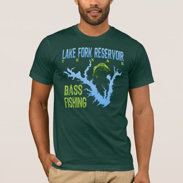 Lake Fork Reservoir, Texas Bass Fishing T-Shirt (Front)