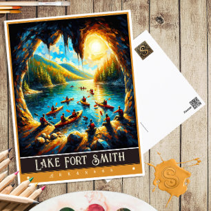 Lake Fort Smith, Arkansas Vintage Painting Postcard