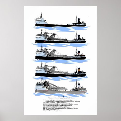 Lake Freighter Manistee history Poster