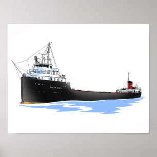 Lake freighter Willis B. Boyer Republic Steel Poster