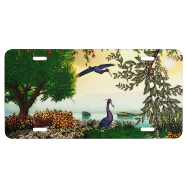Lake Front Nature Scene License Plate (Front)