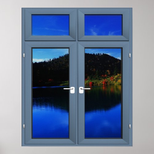 Lake Front Picture Window Scenery _ Illusion Poster