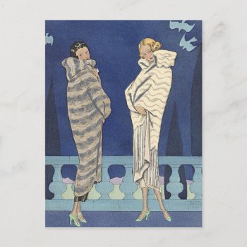 Lake Fur Coats By George Barbier Postcard by FalconsEye at Zazzle