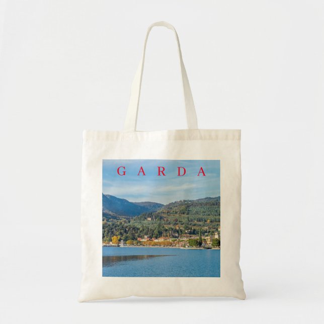 Lake Garda and the village of Garda view tote bag (Front)