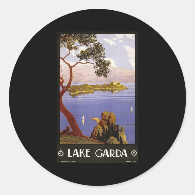 Lake Garda Classic Round Sticker (Front)