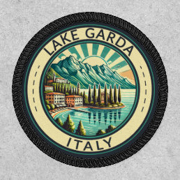 Lake Garda Italy Illustration Travel Art Badge