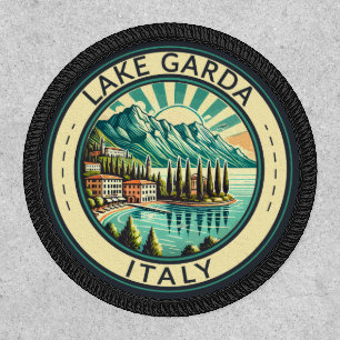 Lake Garda Italy Illustration Travel Art Badge
