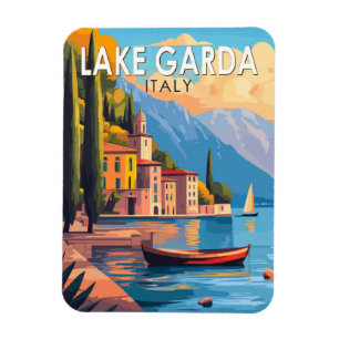 Lake Garda Italy Travel Art Vintage Magnet
