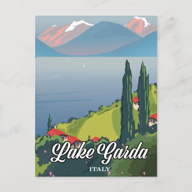 Lake Garda Italy Travel poster Postcard (Front)