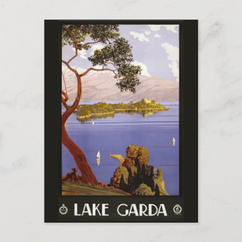 Lake Garda Italy Vintage Travel Postcard