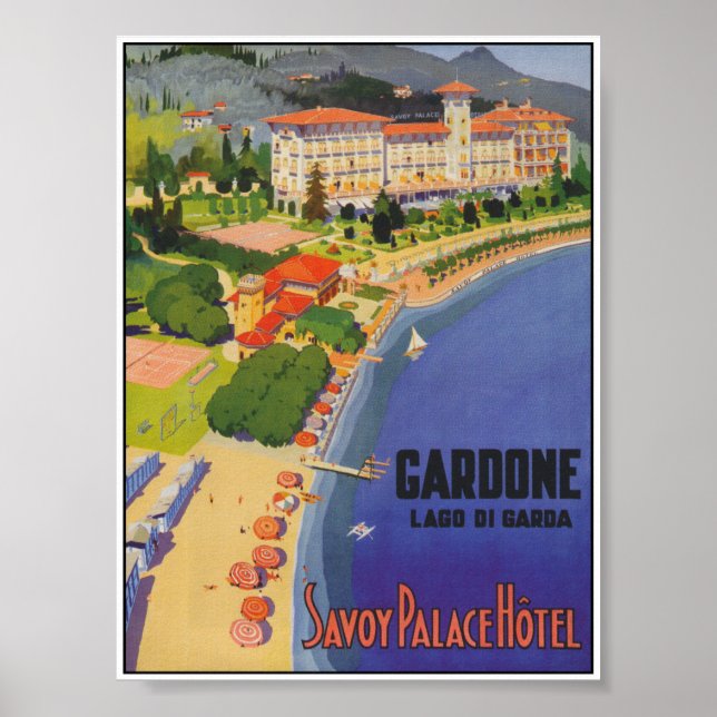 Lake Garda Italy Vintage Travel Poster (Front)