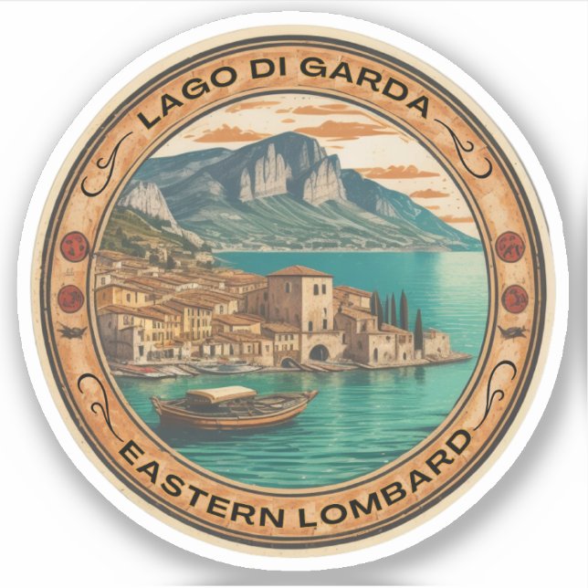 lake garda - lago di garda italian family trip sticker (Front)