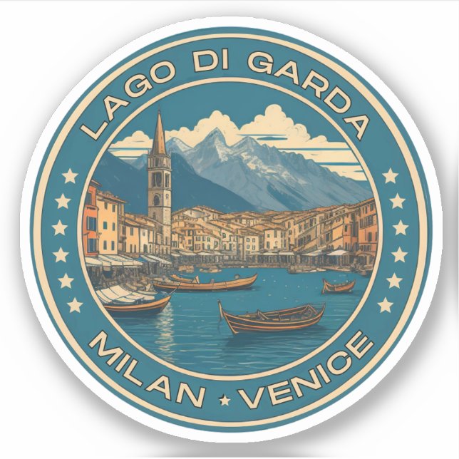 lake garda - lago di garda italian family trip sticker (Front)
