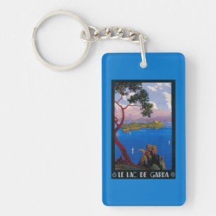 Lake Garda Travel Promotional Poster Keychain